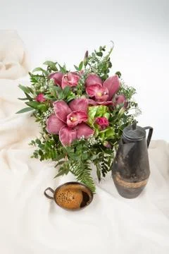 Coffee And Flowers Stock Photos