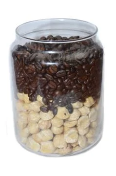 Coffee and hazelnut Stock Photos