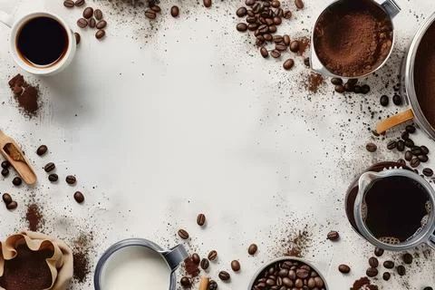 Coffee and ingredients Stock Illustration