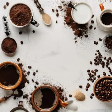 Coffee and ingredients Stock Illustration