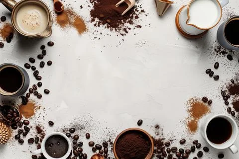 Coffee and ingredients Stock Illustration