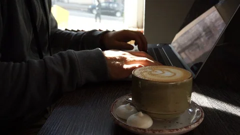Coffee and laptop Stock Footage 104516026