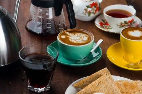 Coffee and latte Stock Photos