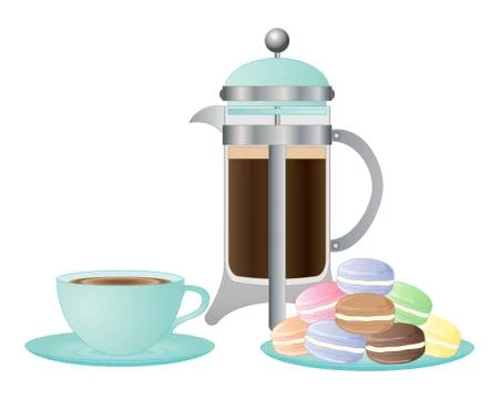 Coffee and macaroons Stock Illustration