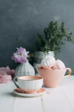 Coffee and marshmallows Foto stock