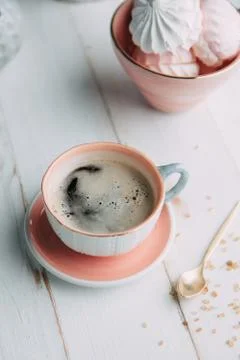 Coffee and marshmallows Foto stock