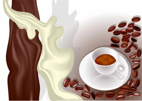 Coffee and milk Stock Illustration