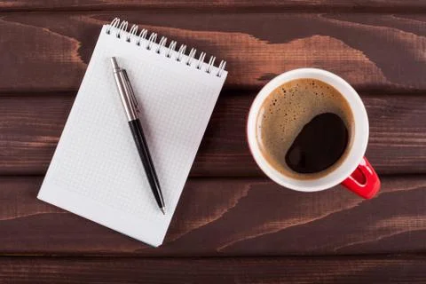 Coffee and notebook Stock Photos