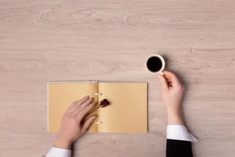 Coffee and Notepad Stock Photos