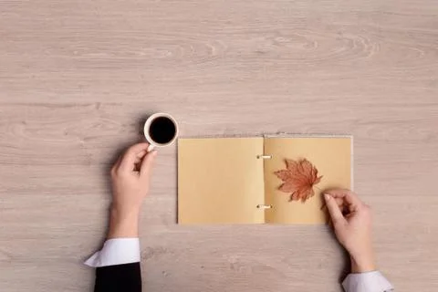 Coffee and Notepad Stock Photos