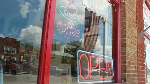 Coffee and Open Sign 動画素材 11143340