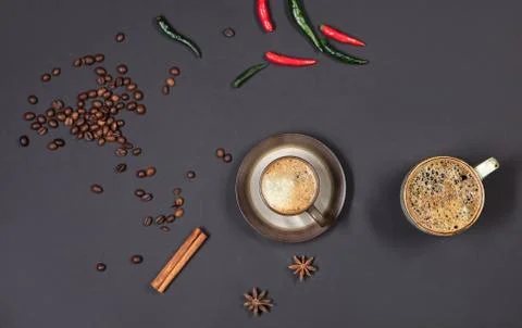 Coffee And Pepper Stock Photos