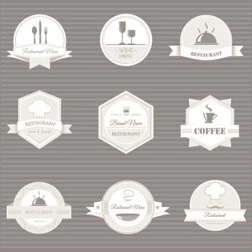 Coffee and restaurant labels, Stock Illustration