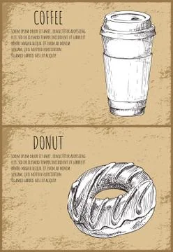 Coffee and Soft Drink Set Vector Illustration Stock Illustration