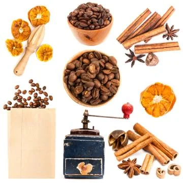 Coffee and spices Stock Photos