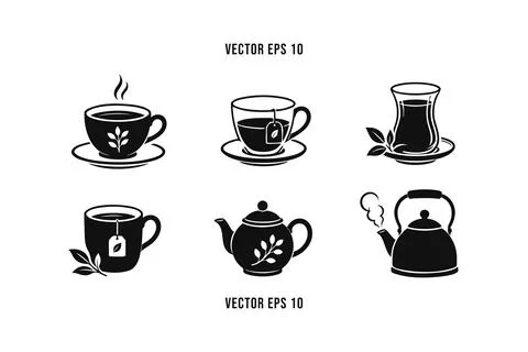 Coffee And Tea Beverage Vector Icon Collection Stock Illustration