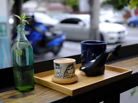 Coffee and Tea at Cafe Stock Photos