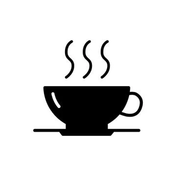 Coffee and tea cup simple flat style vector icon Illustrazione stock