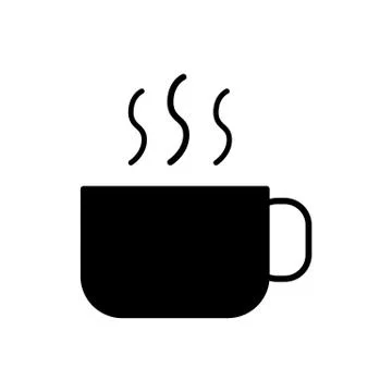 Coffee and tea cup simple flat style vector icon Illustrazione stock