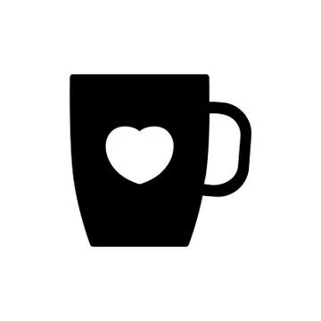 Coffee and tea cup simple flat style vector icon Stock Illustration