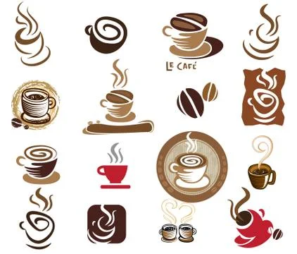Coffee and Tea design elements 스톡 일러스트