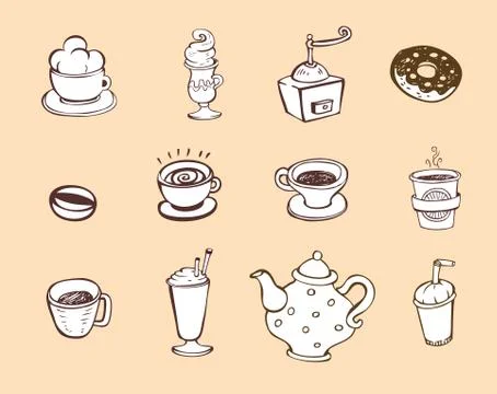 Coffee and tea design elements Illustrazione stock