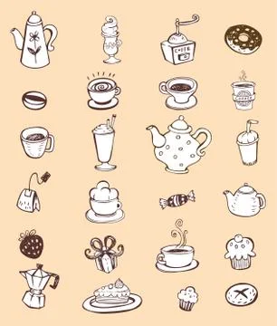 Coffee and tea design elements Illustrazione stock
