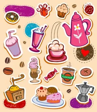 Coffee and tea design elements Stock Illustration