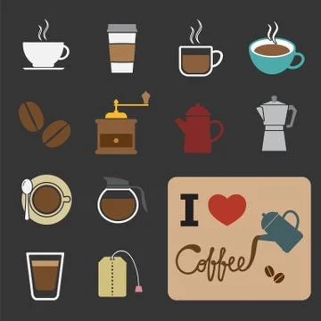 Coffee and tea icon Stock Illustration