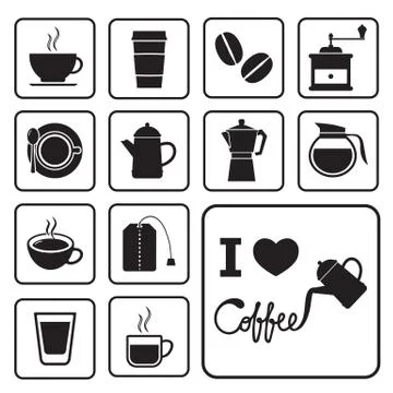 Coffee and tea icon Stock Illustration