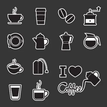 Coffee and tea icon Stock Illustration