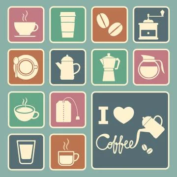 Coffee and tea icon Stock Illustration