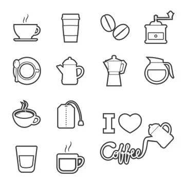 Coffee and tea icon Stock Illustration