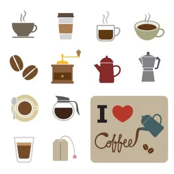 Coffee and tea icon Stock Illustration