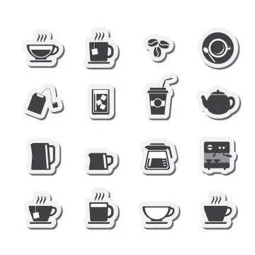 Coffee and tea  icon set Stock Illustration