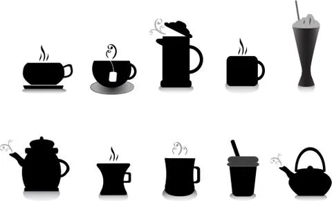 Coffee and tea illustrations Stock Illustration