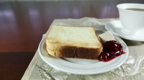 Coffee and Toast Stock Footage 22418189