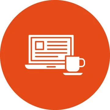 Coffee and Work icon vector image. Stock-Illustration