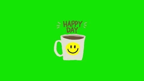Coffee animation on green screen 動画素材 329398621