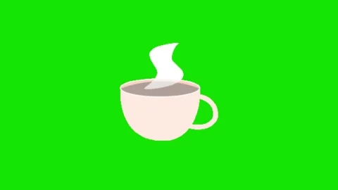 Coffee animation on green screen Stock Footage 329398623