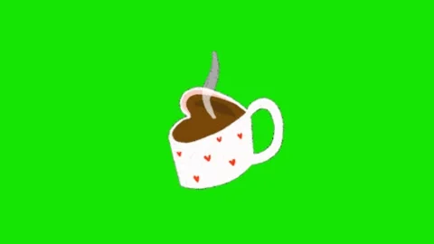 Coffee animation on green screen Vidéo 329398628