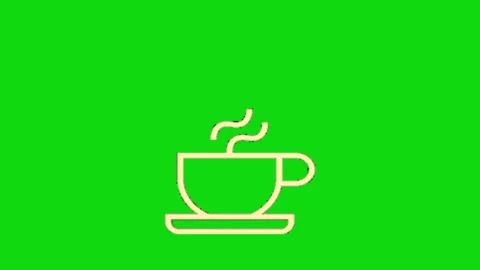 Coffee animation on green screen Vídeo Stock 329833723