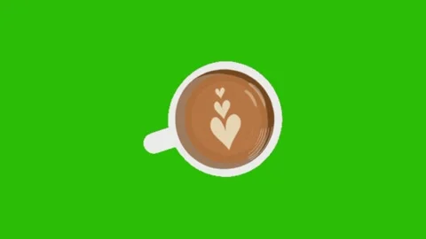 Coffee animation on green screen 動画素材 330679987