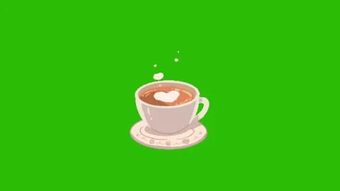 Coffee animation on green screen Vidéo 330679992