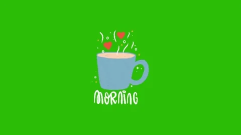 Coffee animation on green screen Vidéo 330680007