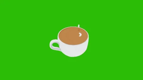 Coffee animation on green screen Vidéo 330680014
