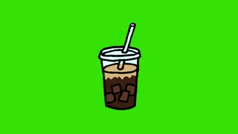 Coffee animation on green screen Vidéo 330680389
