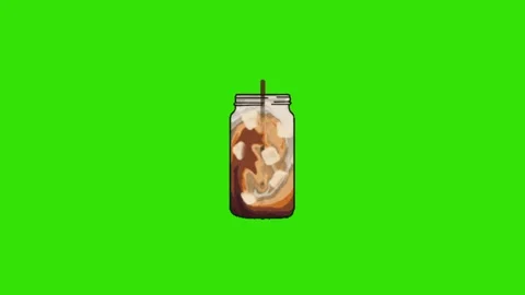 Coffee animation on green screen 動画素材 330680396