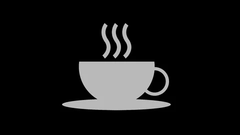 Coffee animation transition masks. white and black color. graphic shapes over Stock Footage 124242076