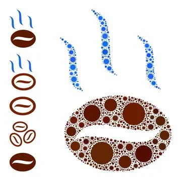 Coffee Aroma Icon - Contagious Composition and Additional Icons Illustration